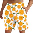 thumbnail image 2 of DODADAWANJ Mens Summer Shorts Clearance Sale,Men's Hawaiian Beach Shorts Casual Lightweight Drawstring Short Pants with Pockets Orange Fruit Graphic Board Shorts Big and Tall 5 Inch Shorts, 2 of 8