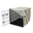 thumbnail image 3 of Winter Dog Crate Cover, Deer Silhouettes with Blossoming Flowers Abstract Christmas Nature, Easy to Use Pet Kennel Cover for Medium Large Dogs, 35" x 23" x 27", Olive Green Pale Green, by Ambesonne, 3 of 6