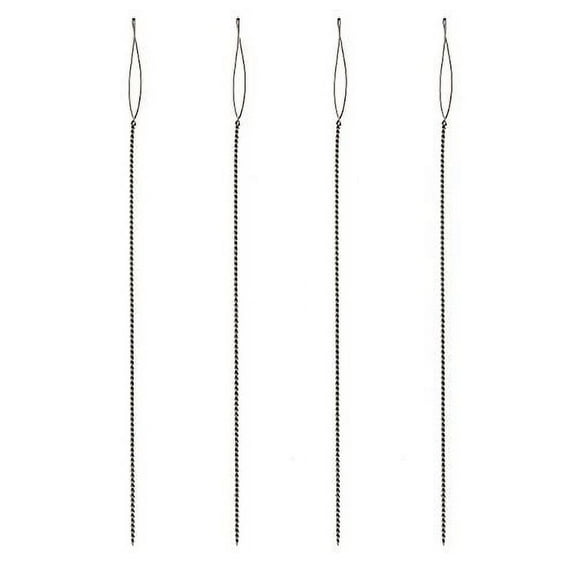 The Beadsmith Basic Elements Collapsible Eye Needles – 2.5 Inch Long – Flexible Twisted Wire – Large Eye, Easy to Thread – 4 Extra Heavy Needles