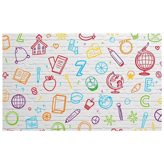 School Theme Photography Backdrop Polyester Material Classroom Background for School Events Education Decor Party