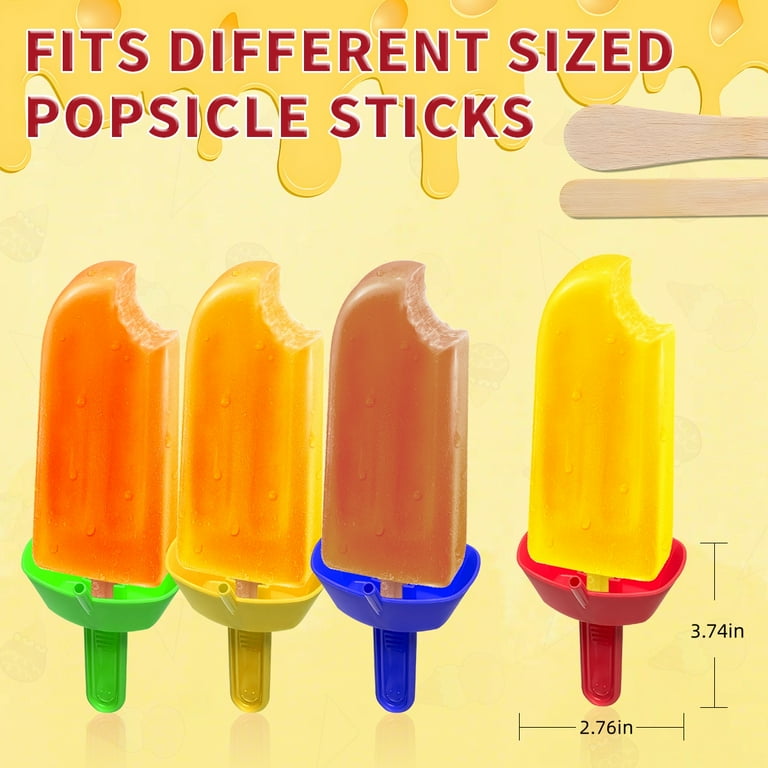 4 Pack Silicone Popsicle Drip Catcher - Reusable Ice Cream Holder For Kids - No Mess Snacking