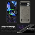 thumbnail image 2 of Magnetic for Google Pixel 9 Pro XL PU Leather Case, Compatible with Magsafe, Built-in Invisible Stand, Premium Ultra Slim Adjustable Kickstand Protective Phone Case for Google Pixel 9 Pro XL, Gray, 2 of 8