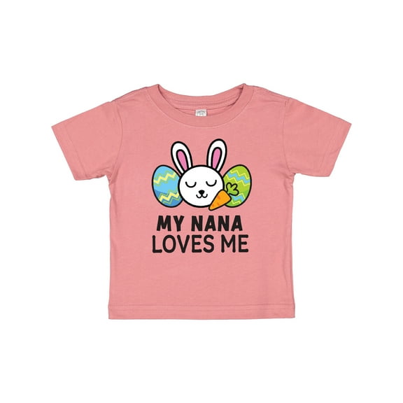 Inktastic My Nana Loves Me with Bunny and Easter Eggs Boys or Girls Baby T-Shirt