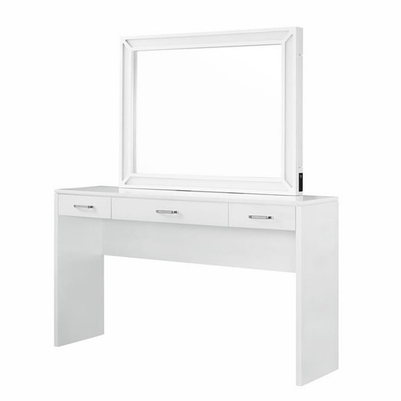 Furniture of America Olive White Wood Vanity with LED Lights