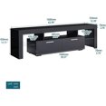 Black TV Stand for 70 Inch TV, Modern Console Table with 16