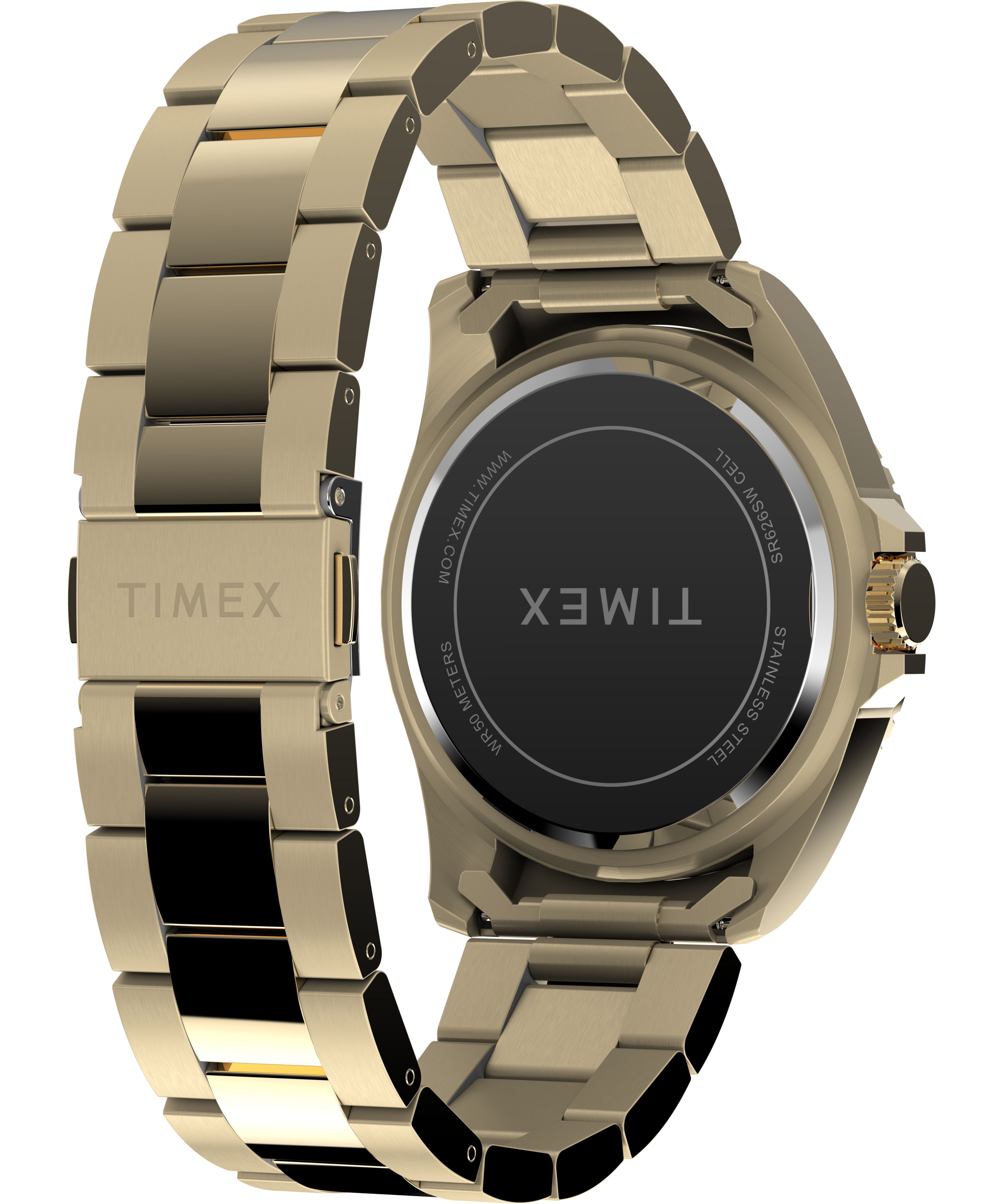 Timex Men's Dress 42mm Watch - Gold-Tone Bracelet Black Dial Gold-Tone Case