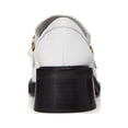 thumbnail image 2 of AQUA Womens White Bone Lizard Embossed Chain Accent Cushioned Lena Round Toe Block Heel Slip On Leather Dress Heeled Loafers 9.5 M, 2 of 4