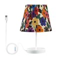 thumbnail image 7 of Yayeee Mini Table Lamp 10.8" Dimmable with Fabric Shade 3 Color Temperatures, Large Colorful Flowers Pattern, 7 of 7