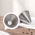 thumbnail image 3 of Stainless Steel Coffee Filter Reusable Pour Over Cone Dripper Holder Mesh Coffeeware Coffee Machine Accessories And Parts S, 3 of 6