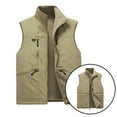thumbnail image 2 of ZUKMRJPC Men's Outdoor Work Vest Lightweight Waterproof Sleeveless Zipper Stand Collar Fleece Lined Warm Vest with Multi-Pockets, 2 of 4
