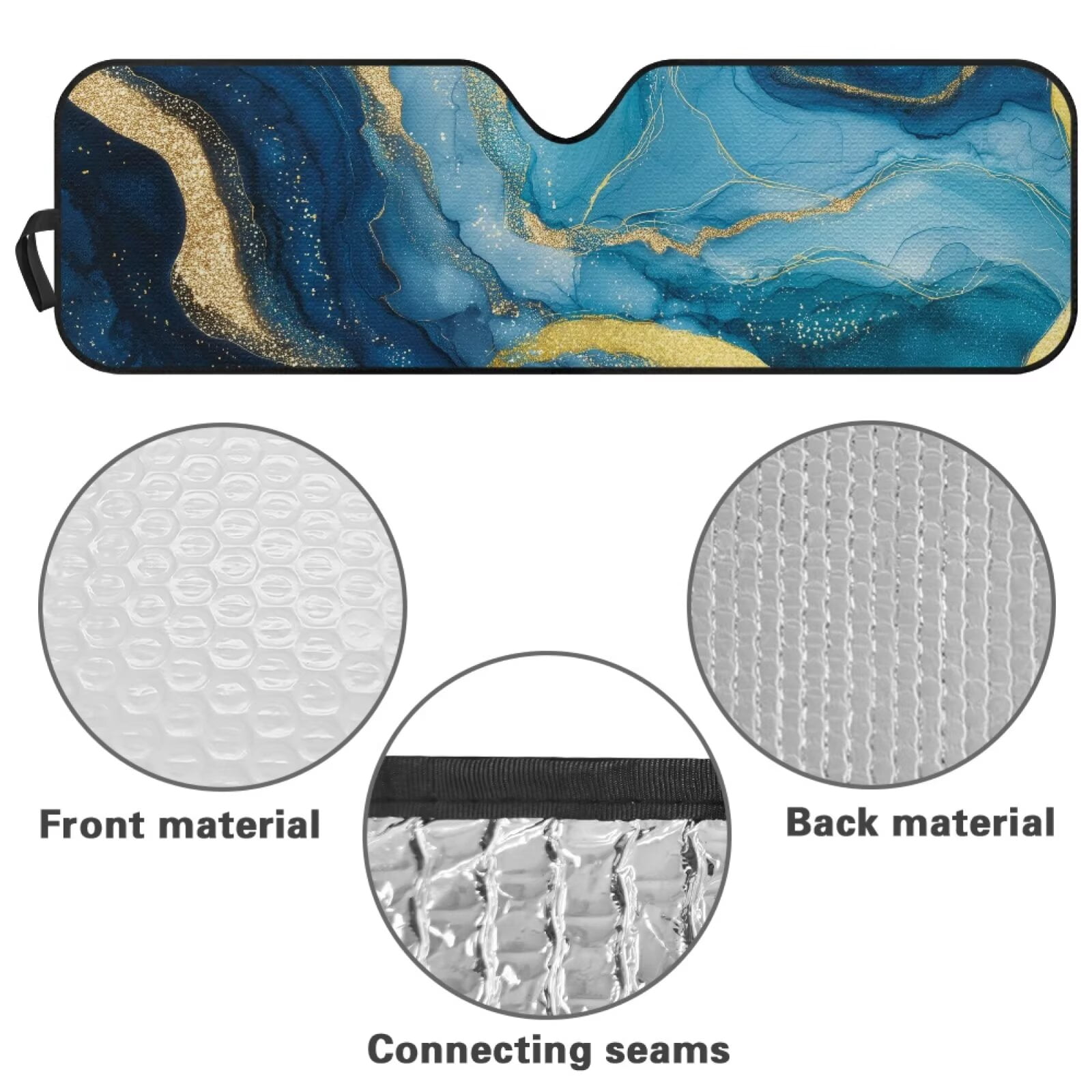 Uorisanigo Windshield Sun Shade for Jeep Wrangler, Blue Marble Car Sunshade Blocks UV Rays, Shade Heat Shield Compatible with Jeep Wrangler TJ JK JL 2/4 Door