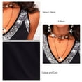 thumbnail image 3 of Women Tank Top V Neck Sleeveless Sequin Decoration Casual Cool Summer Sleeveless T Shirt Black XL, 3 of 7
