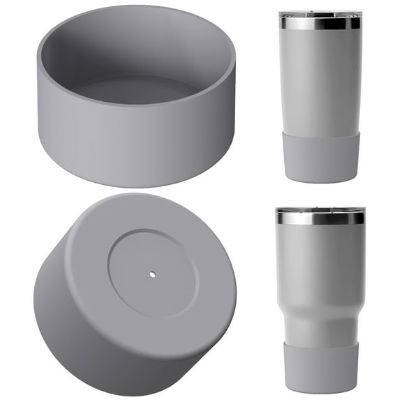 Linkidea Water Bottle Boot Compatible with YETI Rambler Travel Mug 20oz/30oz, Tumbler 20oz/30oz, Silicone Anti-Slip Water Bottle Bottom Sleeve Cover Protector (Grey / 2 Pack)