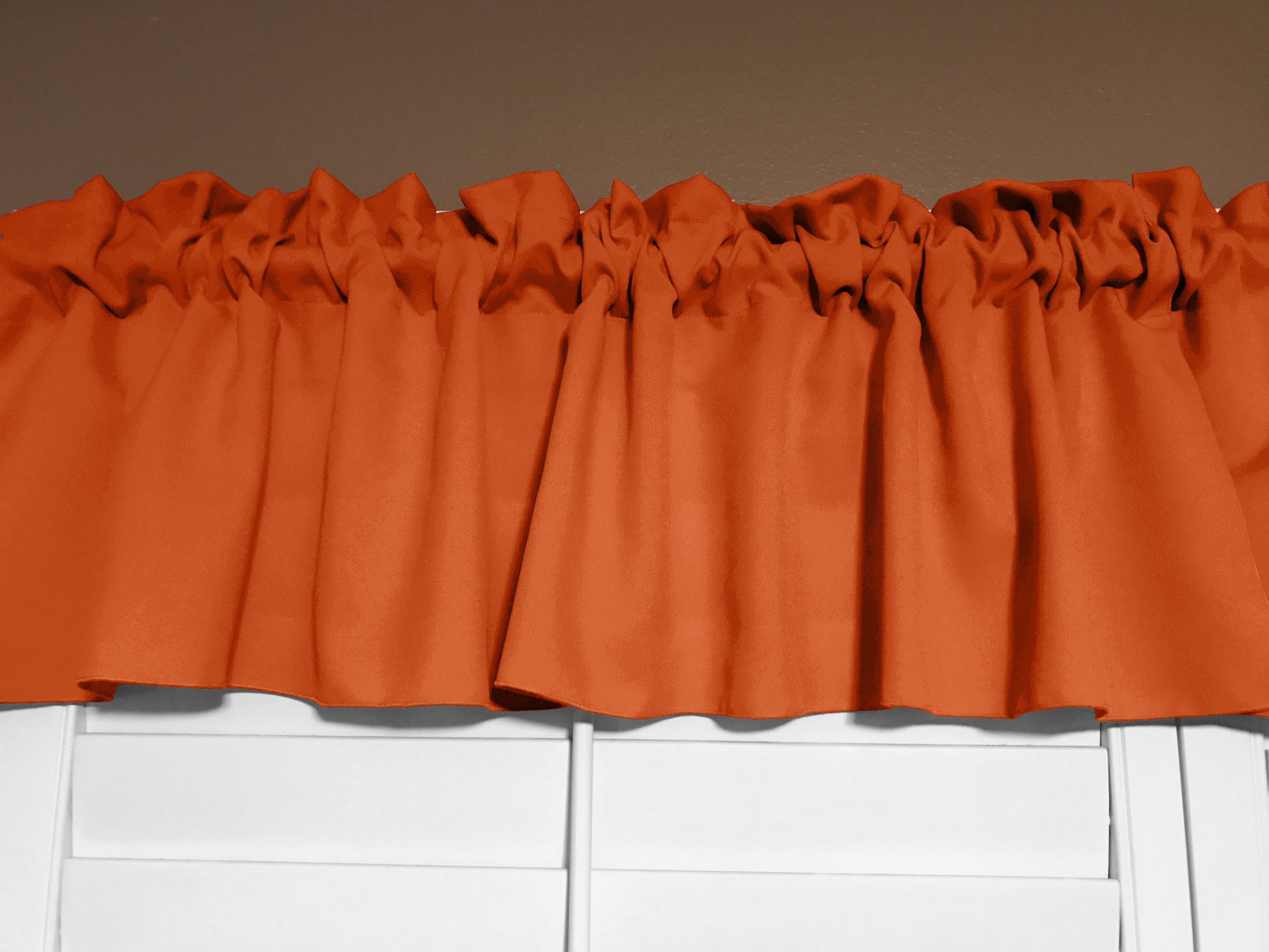 Solid Poplin Window Valance 58" Wide Orange