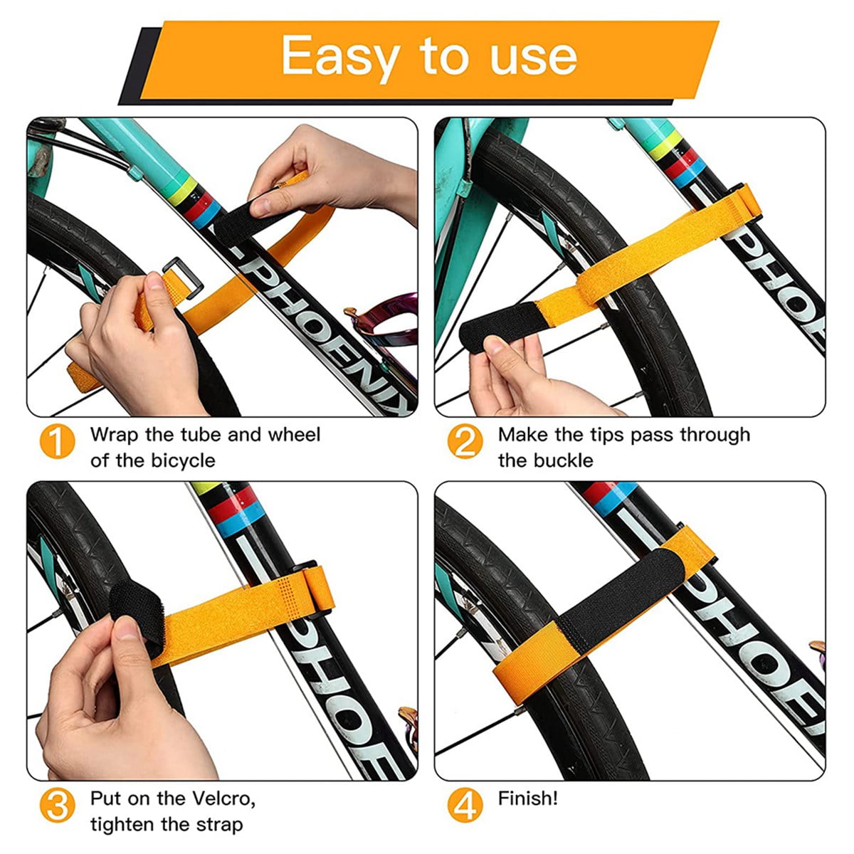 15PCS Durable Creative Portable Cinch Strap Bike Rack Strap for Home DIY Bike 
