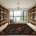 thumbnail image 2 of ODIKA 9'x12' Washable Area Rug Autumnal Earth Tones Enchanted Forest Design Elegant Wildlife and Foliage with Starry for Great Room, Indoor Concept, Large Living Low Pile, Flatwoven, 2 of 7