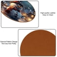 thumbnail image 5 of Christmas 6PCS Round Coasters Set, Microfiber Leather Drink Coasters, 11x11 cm/4.3x4.3 in, 5 of 6