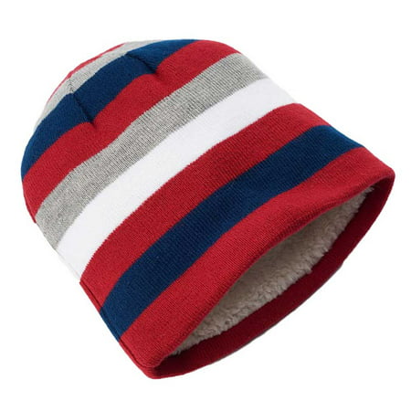 Urban Pipeline Men Thin Striped Beanie Hat White Fur Multi Colored One (Best Urban Clothing Sites)