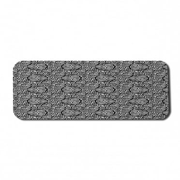Abstract Computer Mouse Pad, Monochrome Celtic Triskelion Motifs Rhythmic Intertwined Illustration, Rectangle Non-Slip Rubber Mousepad Large, 31" x 12", Charcoal Grey and White, by Ambesonne