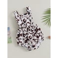 thumbnail image 3 of Coduop Baby Girls Casual Sleeveless Rompers,Floral/Zebra Geometric Newborn Bodysuit Playsuits, 3 of 8