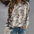 thumbnail image 2 of BiZtdJrK Prime Day Sales Today 2025 Plus Size Long Sleeve Shirts for Women 2025 Fall Fashion Christmas Sweatshirts Funny 3D Graphic Tees Tops Casual Round Neck Pullover Blouse Beige XXL, 2 of 8