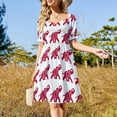 thumbnail image 4 of Vestido de manga larga con estampado de elefante rojo del Partido Republicano para mujer, 4 of 7