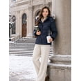 thumbnail image 4 of Heting Women's Puffer Jacket Winter Coat Windproof Waterproof Thicken Outerwear with Hood Navy XL, 4 of 9