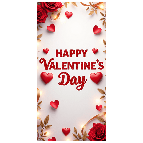 LUUFILx Valentine's Day Banner Backdrop Romantic Decorations Heart Design Wedding Party Photo Background Celebration Event Decor Supplies