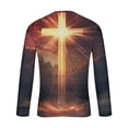thumbnail image 4 of Blusas y camisas de manga larga con cuello redondo para hombre, blusas casuales de manga larga con cuello redondo, blusas estampadas, blusas de poliéster para hombre, 4 of 5