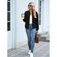 thumbnail image 5 of Womens Jacket Coat Casual Stand Collar Zip Up Fall Fashion Jackets Outfits with Pockets Black S, 5 of 8