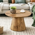 thumbnail image 3 of Ciphrias Round Coffee Table 24 Inch Natural Wood Grain MDF Sticker Accent for Living Room, 3 of 7