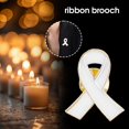 thumbnail image 2 of Memorial Joint Brooch White Ribbon Pin, Respectful Mourning Workwear Accessory for Funerals, Remembrance Events, and Sympathy Expression Attire, 2 of 8