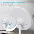 thumbnail image 4 of Rechargeable LED Vanity Mirror with Inductive Screen & Detachable Base - Portable Tabletop Makeup Mirror for Bedroom/Dorm, Brighten Face in Dim Light, ABS Material, 4-5H Working Time, White/Pink, 4 of 6