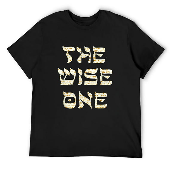 Mens Passover The Wise One T-Shirt Funny Pesach Gift Tee Black Small