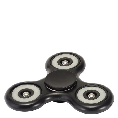 Fidget Spinner - Wydan Glow in the Dark Hand Toy Stress Anxiety Reducer - EDC Desk Focus ADHD - Black w/ Wydan Prying Tool