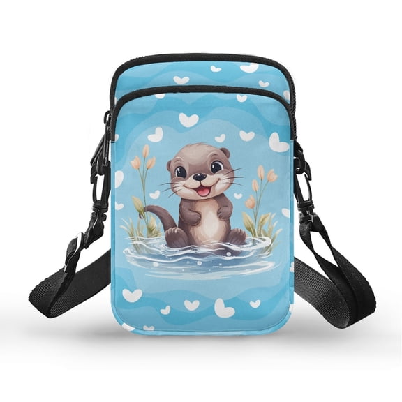 HELLHERO Otter Shoulder Bags Polyester Double Layer Sling Bag for Travel