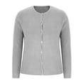 thumbnail image 2 of AGWOLF Ribbed Knit Sweater for Women Causal Cardigan Button Up Knit Sweaters Fall Lightweight Long Sleeve Jackets, 2 of 7