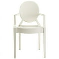 thumbnail image 5 of Home Square 2 Piece Sturdy Polycarbonate Dining Arm Chair Set in White, 5 of 5