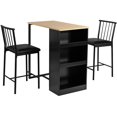 Gymax 3 Piece Counter Height Pub Dining Set Kitchen Table & Chairs w