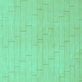 thumbnail image 1 of Ahgly Company Machine Washable Indoor Square Solid Turquoise Blue Modern Area Rugs, 5' Square, 1 of 4
