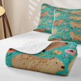 thumbnail image 4 of Erosebridal Capybara Animal Girls Twin Quilt Set, Cartoon Flower Twin Coverlet Set, 2-Piece, 4 of 7