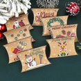 thumbnail image 1 of 10pcs Kraft Paper Pillow Box Christmas Candy Boxes Bags Christmas Santa Claus Gift Box Navidad Natal Noel Party Decoration 2024, 1 of 5
