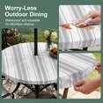 thumbnail image 5 of Round Outdoor Tablecloth with Umbrella Hole and Zipper, Grey Striped Tablecloth with Elastic Waterproof, Modern Thin Line Vertical Stripes Patio Table Covers for 55" - 60" Picnic Pool Tables, 5 of 9