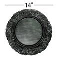 thumbnail image 3 of Simply Elegant Antique Look Plastic Charger Plate | Service Plate for Parties, Dinner, Weddings, Quinceaneras and Events | 13 inch Diameter | Black- Gloss Finish | Set of 12, 3 of 4