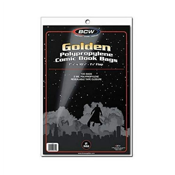 BCW Comic Bags, Golden (100 ct)