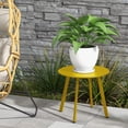 thumbnail image 2 of Outdoor Side Table Round End Table with Square Feet Small Accent Table Great for Patio Balcony, 2 of 15
