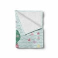 thumbnail image 2 of Gator Soft Flannel Fleece Throw Blanket, Cartoon Female Crocodile with Polka Dotted Dress and Love Typography Hearts, Cozy Plush for Indoor and Outdoor Use, 50" x 70", Multicolor, by Ambesonne, 2 of 6