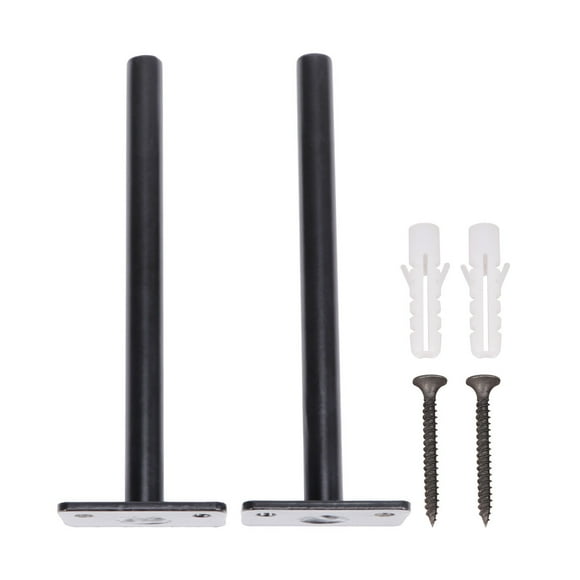 2pcs Black Hidden Shelf Bracket Support Heavy Duty Wall Mounted Floating Shelf Brackets and 2pcs Black Iron Screws and 2pcs Expansion Pipe