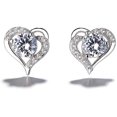 thumbnail image 1 of Pendientes de Plata de Ley 925 YONGSHENG para Mujer Forma de Corazón Caja de Regalo, 1 of 5