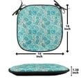 thumbnail image 5 of Turquoise Chair Seating Cushion Set of 12, Paisley Pattern Antique Floral Pattern Ornaments Classical Middle Eastern, Seat Pads for Office with Anti-slip Backing, 16"x16", Aqua Teal, by Ambesonne, 5 of 7